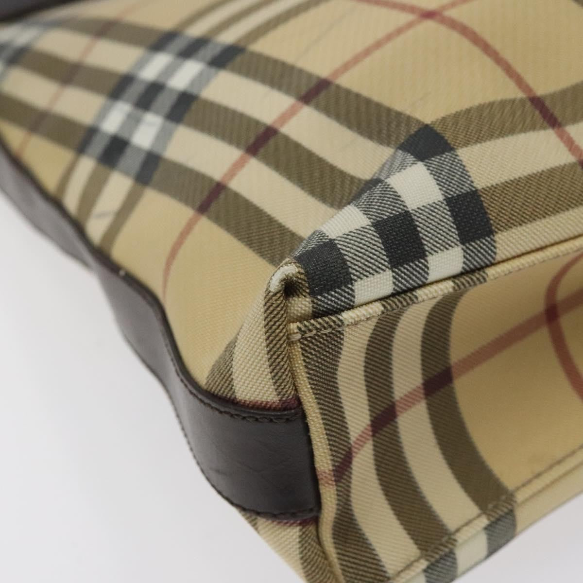 Burberry Nova Check Canvas And Leather Beige Canvas Shoulder Bag Bag (Pre-Owned)