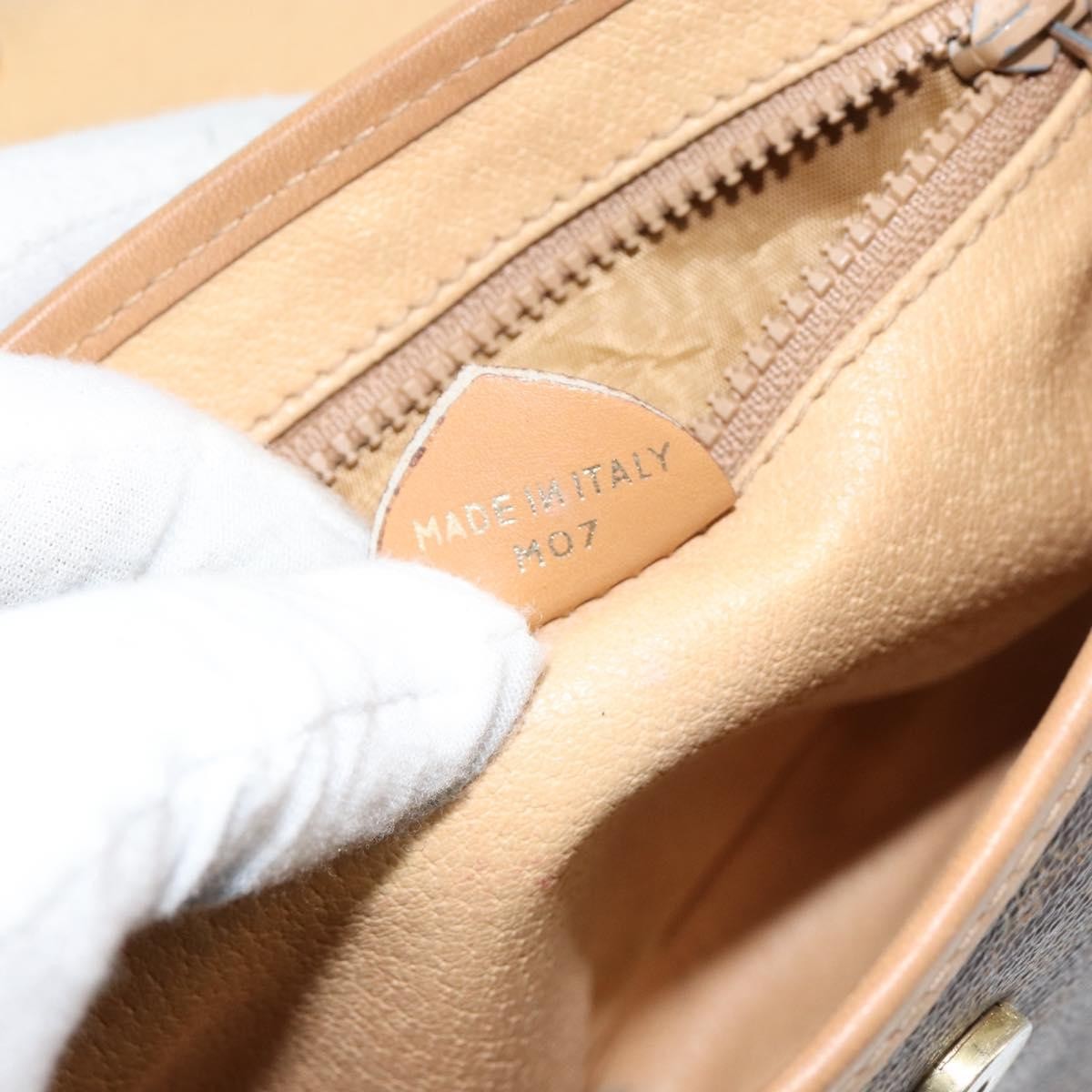 Celine Vintage Macadam Canvas And Leather Brown Canvas Shoulder Bag Bag (Pre-Owned)