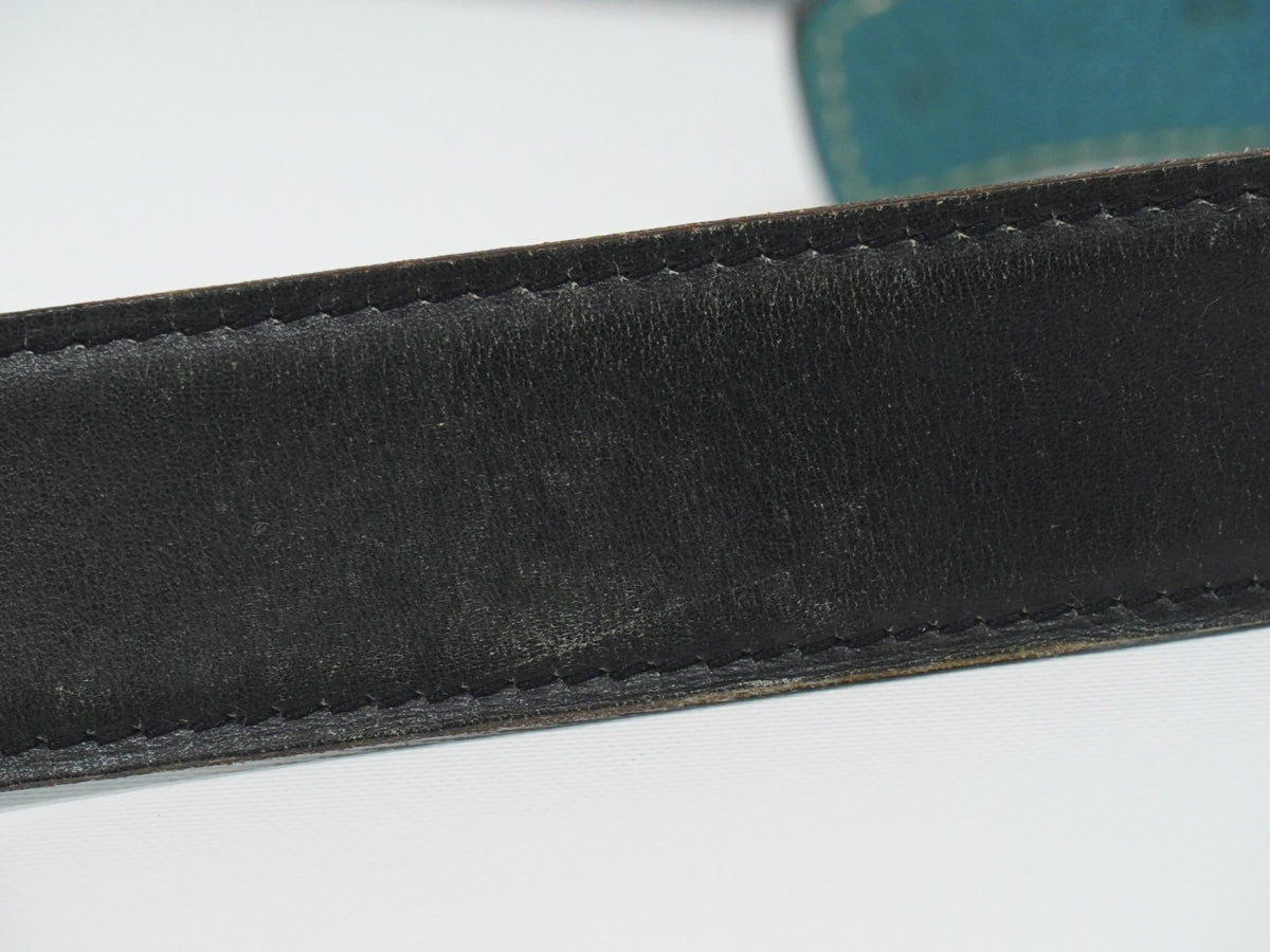 Hermes Constance Reversible Belt Leather With Guilloche Hardware Black Leather Belts Accessory (Pre-Owned)
