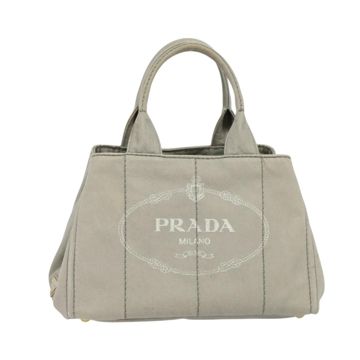 Prada Canapa Tote Canvas Gray Canvas Bag (Pre-Owned)