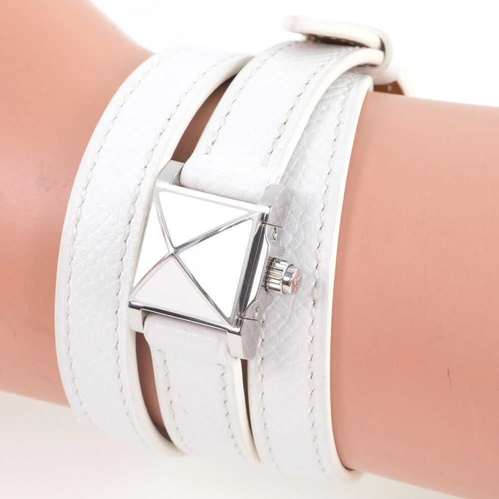Hermes Medor Rock Quartz Lacquered Steel And Leather Watch (Pre-Owned)