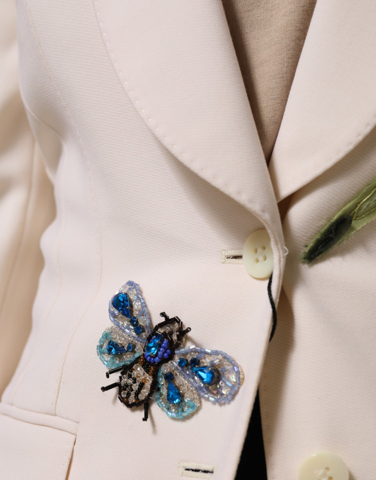 Dolce & Gabbana Beige Embroidered Single Breasted Women's Jacket