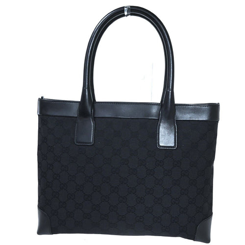 Gucci Gg Canvas Black Canvas Tote Bag (Pre-Owned)