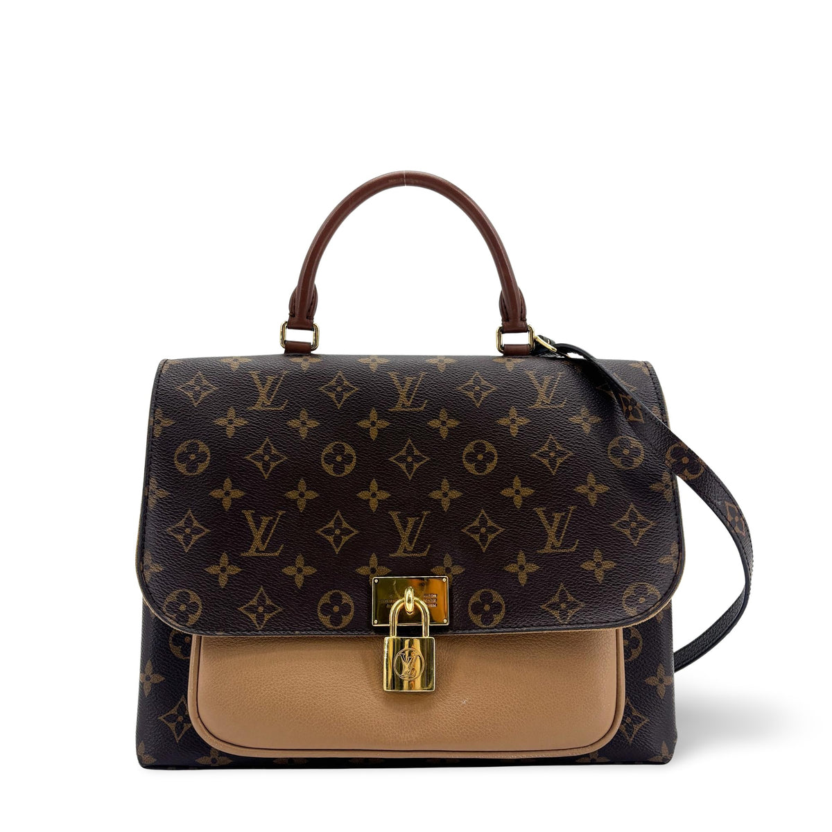Louis Vuitton Marignan Monogram Canvas With Leather Brown Canvas Handbag (Pre-Owned)
