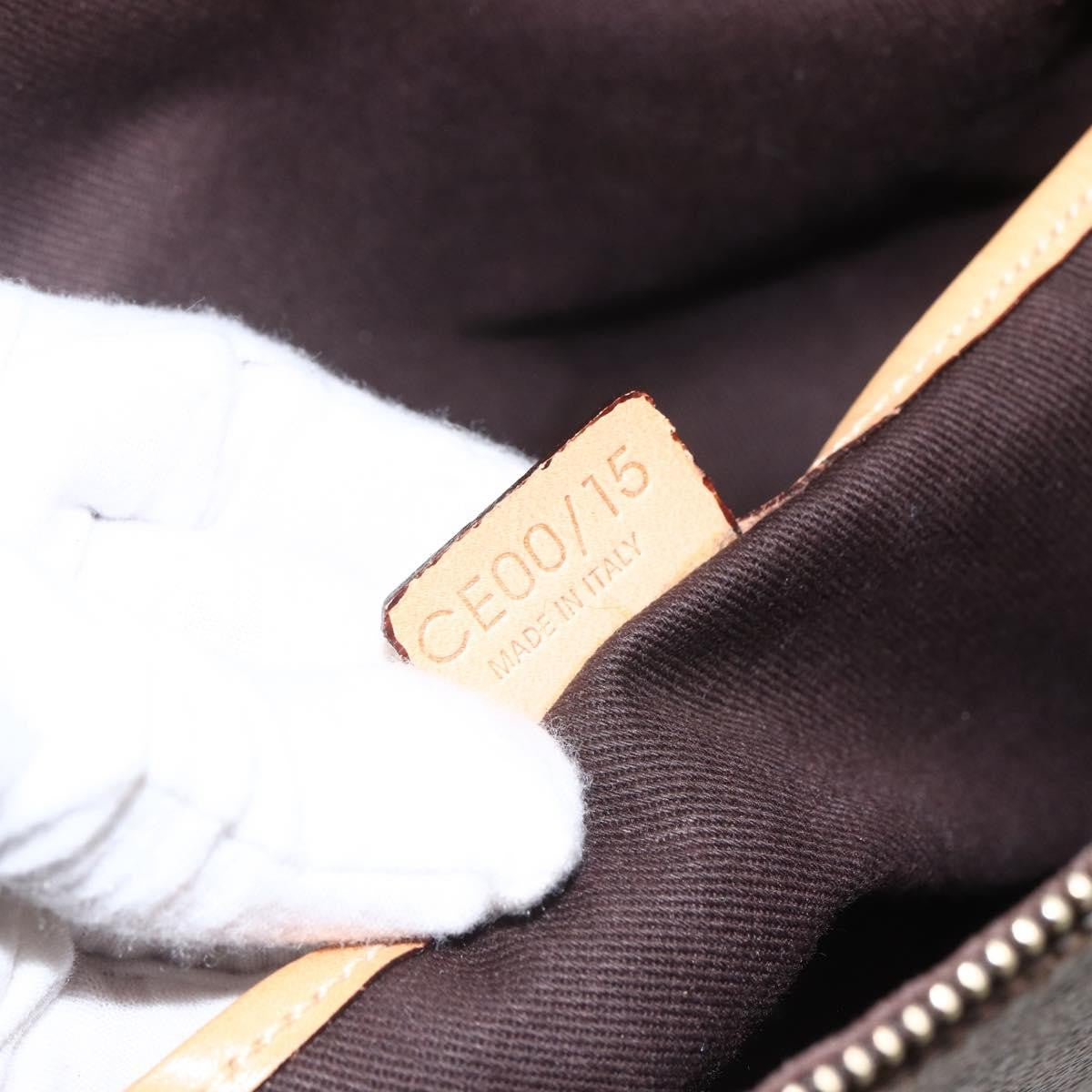 Celine Vintage Macadam Canvas And Leather Brown Canvas Tote Bag Bag (Pre-Owned)