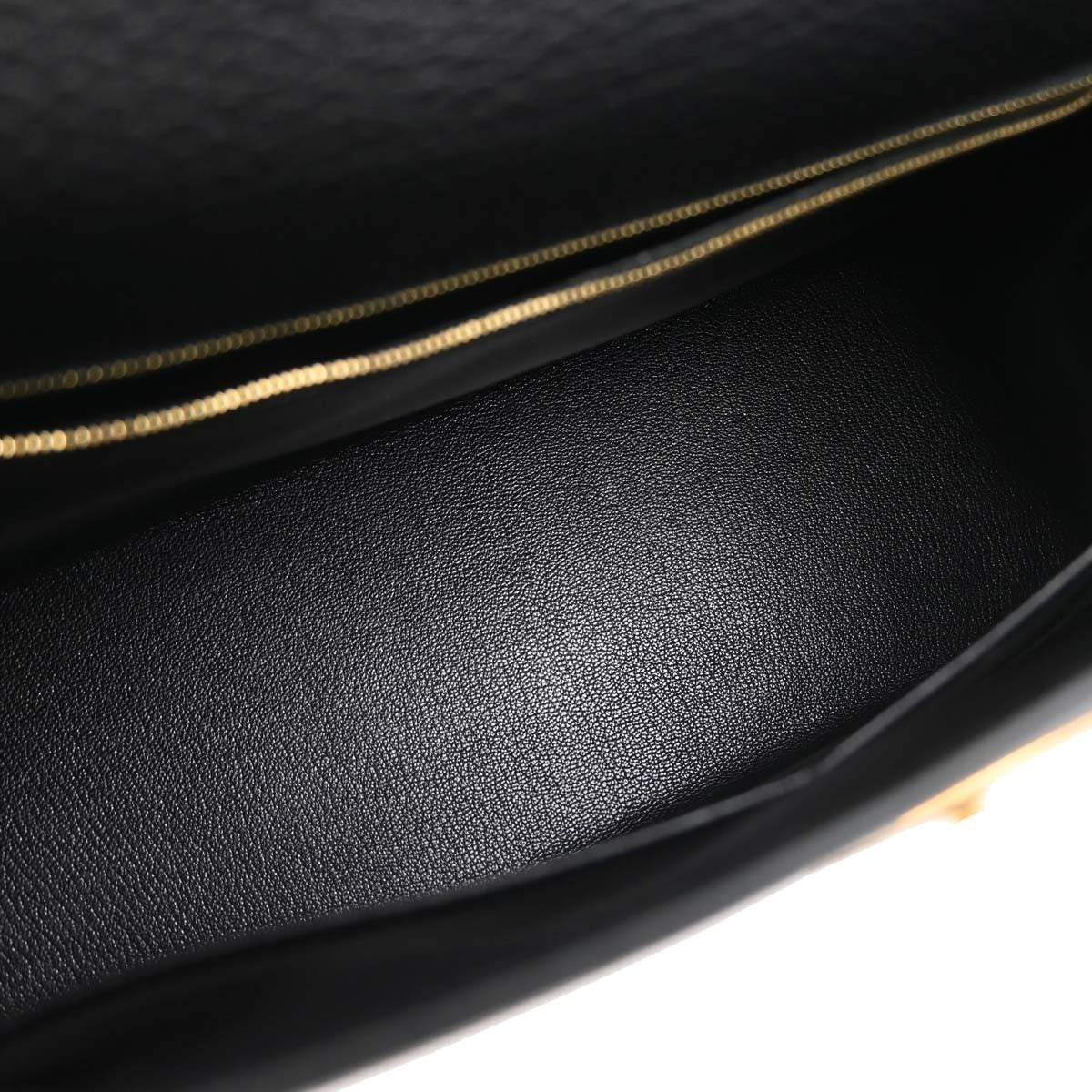 Hermes Kelly Black Ardennes With Gold Hardware Black Leather Handbag (Pre-Owned)