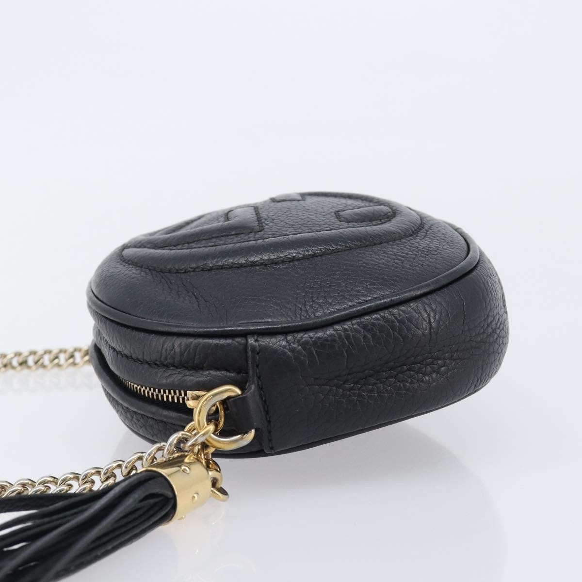 Gucci Soho Chain Leather Black Leather Handbag (Pre-Owned)