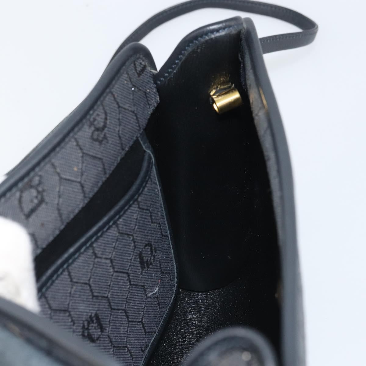 Christian Dior Vintage Honeycomb Flap Coated Canvas Black Pvc Shoulder Bag Bag (Pre-Owned)