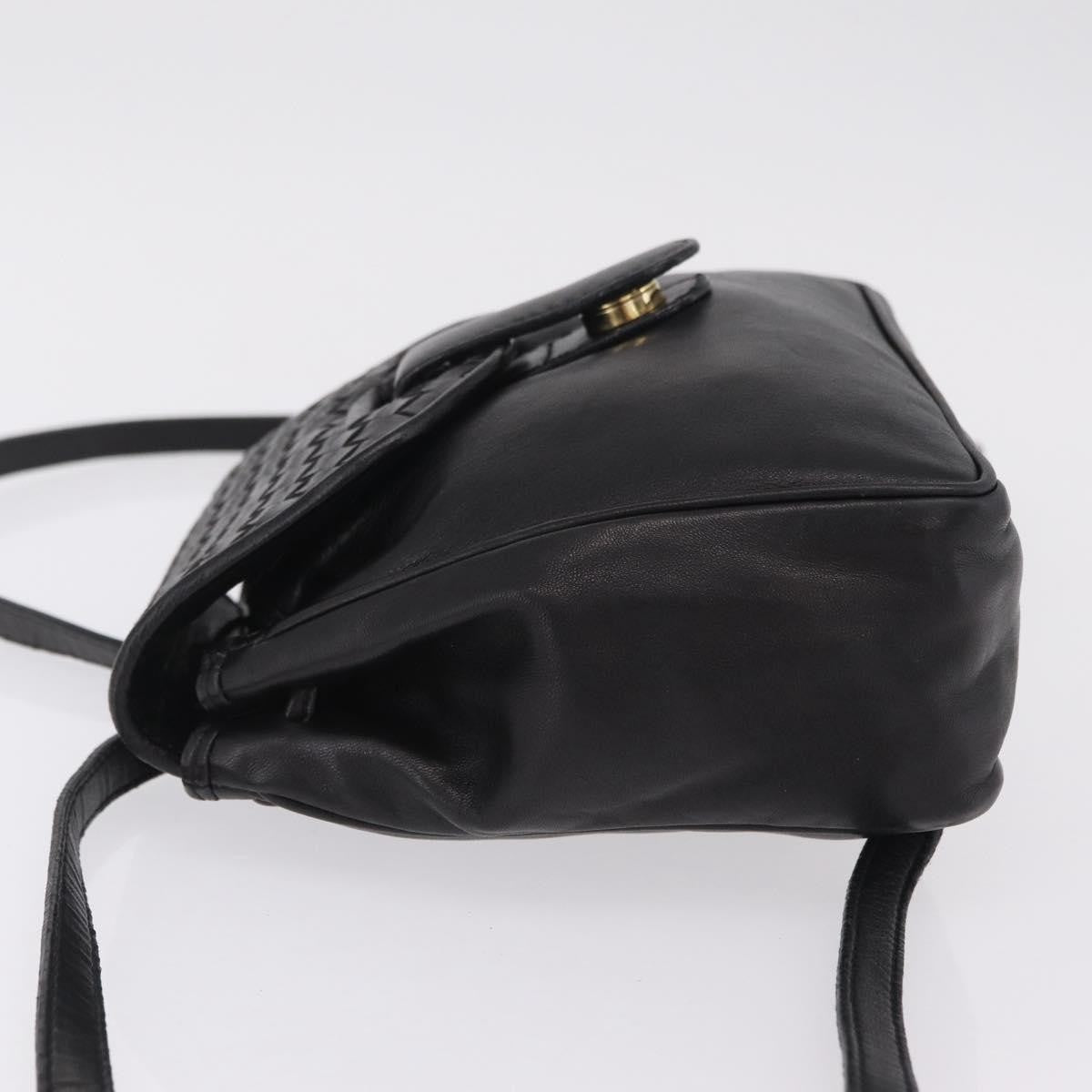 Bottega Veneta Backpack Leather With Intrecciato Black Leather Backpack Bag (Pre-Owned)