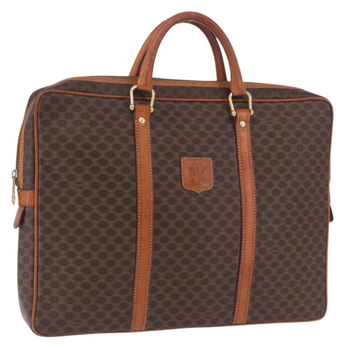 Celine Macadam Canvas And Leather Brown Canvas Briefcase Bag (Pre-Owned)