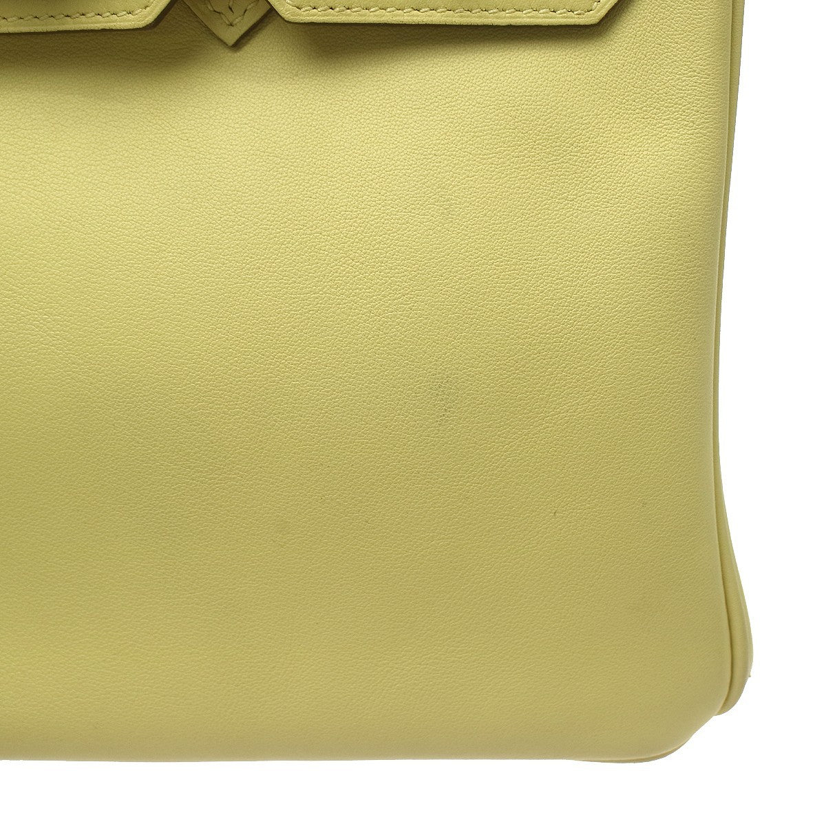 Hermes Birkin Yellow Swift With Palladium Hardware Yellow Leather Handbag (Pre-Owned)