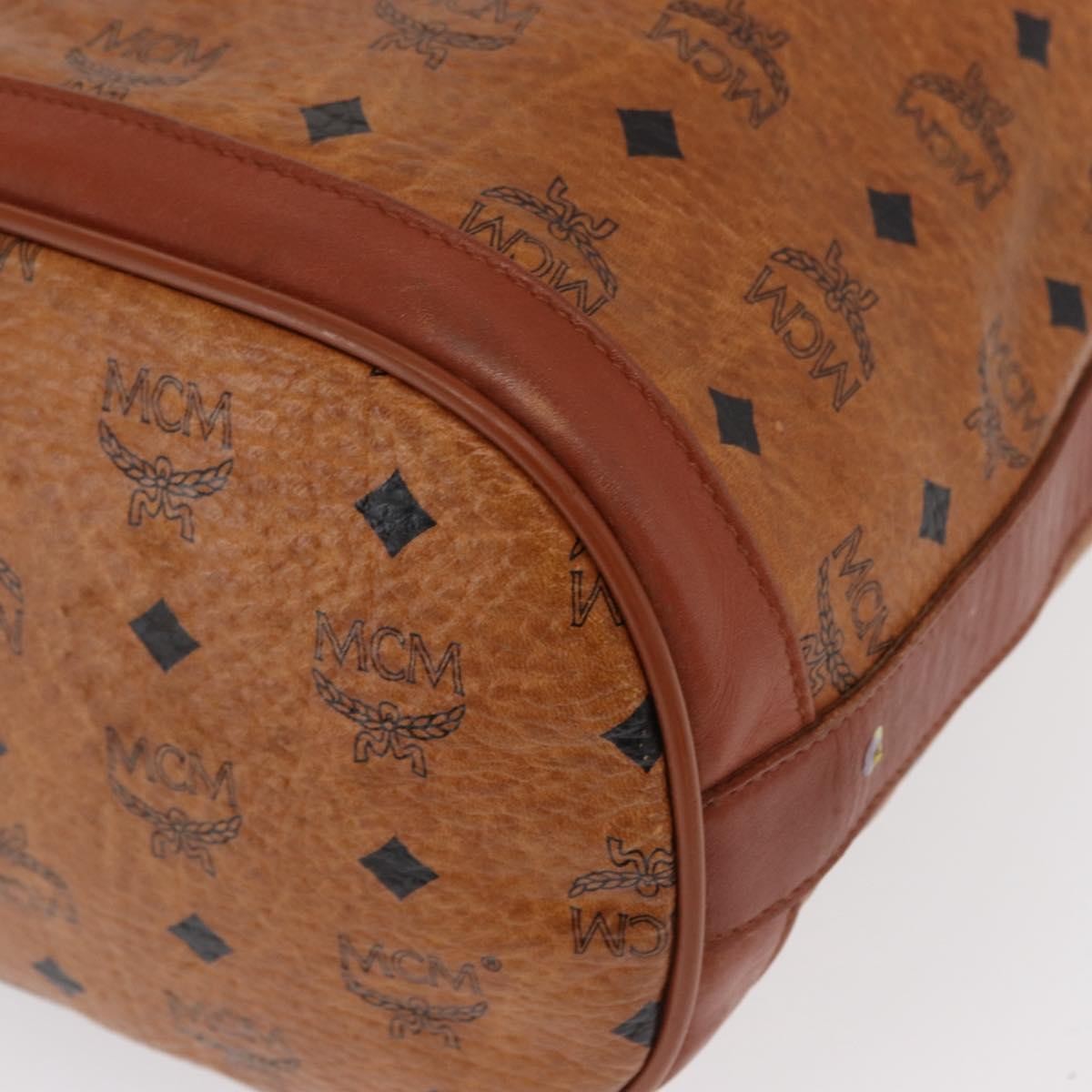 MCM Visetos Canvas And Leather Brown Canvas Shoulder Bag Bag (Pre-Owned)