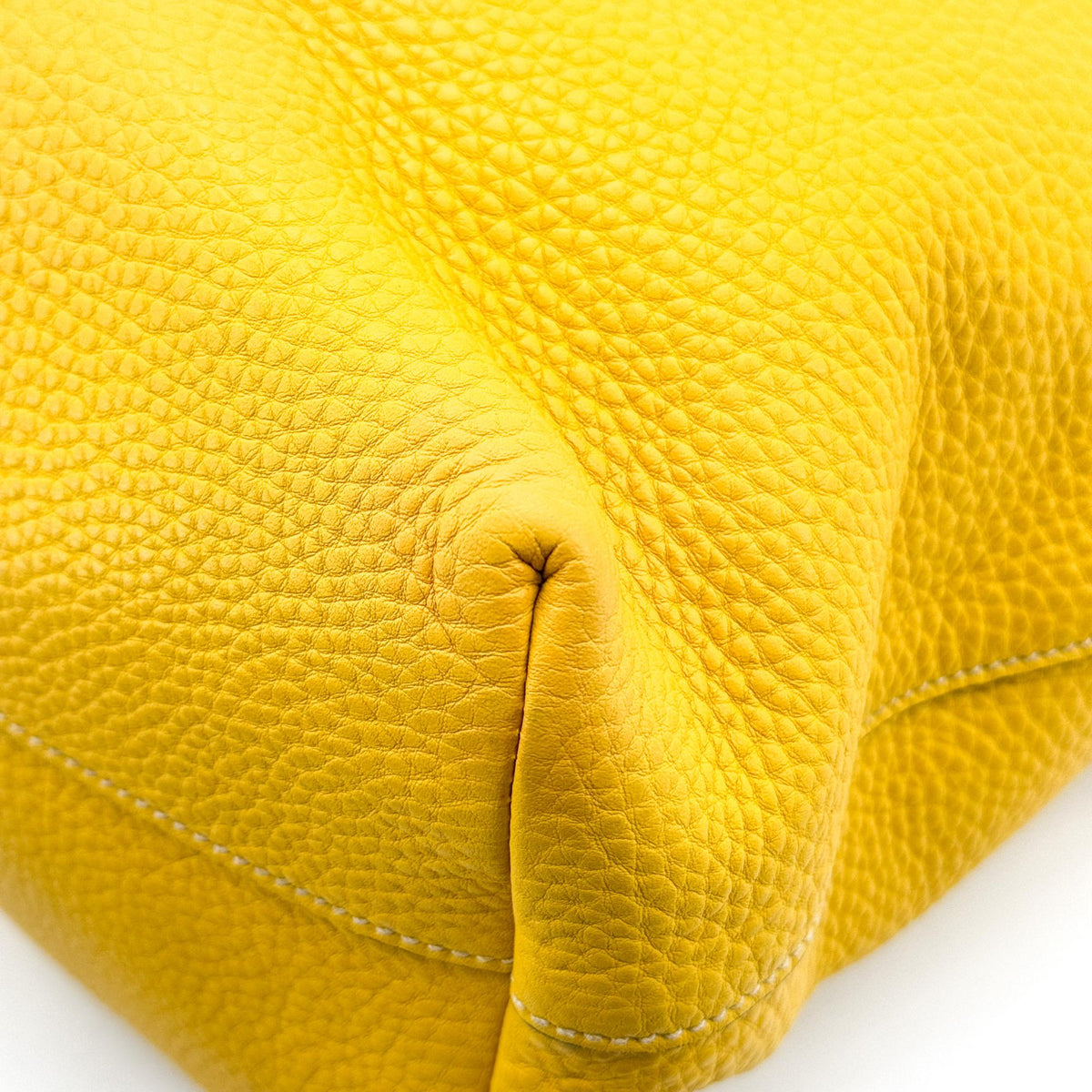 Prada Front Pocket Convertible Tote Leather Yellow Leather Tote Bag Bag (Pre-Owned)