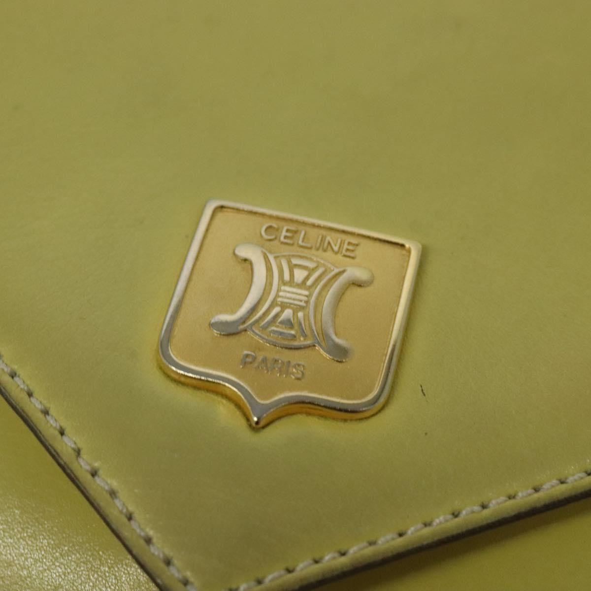 Celine Vintage Leather Yellow Leather Shoulder Bag Bag (Pre-Owned)