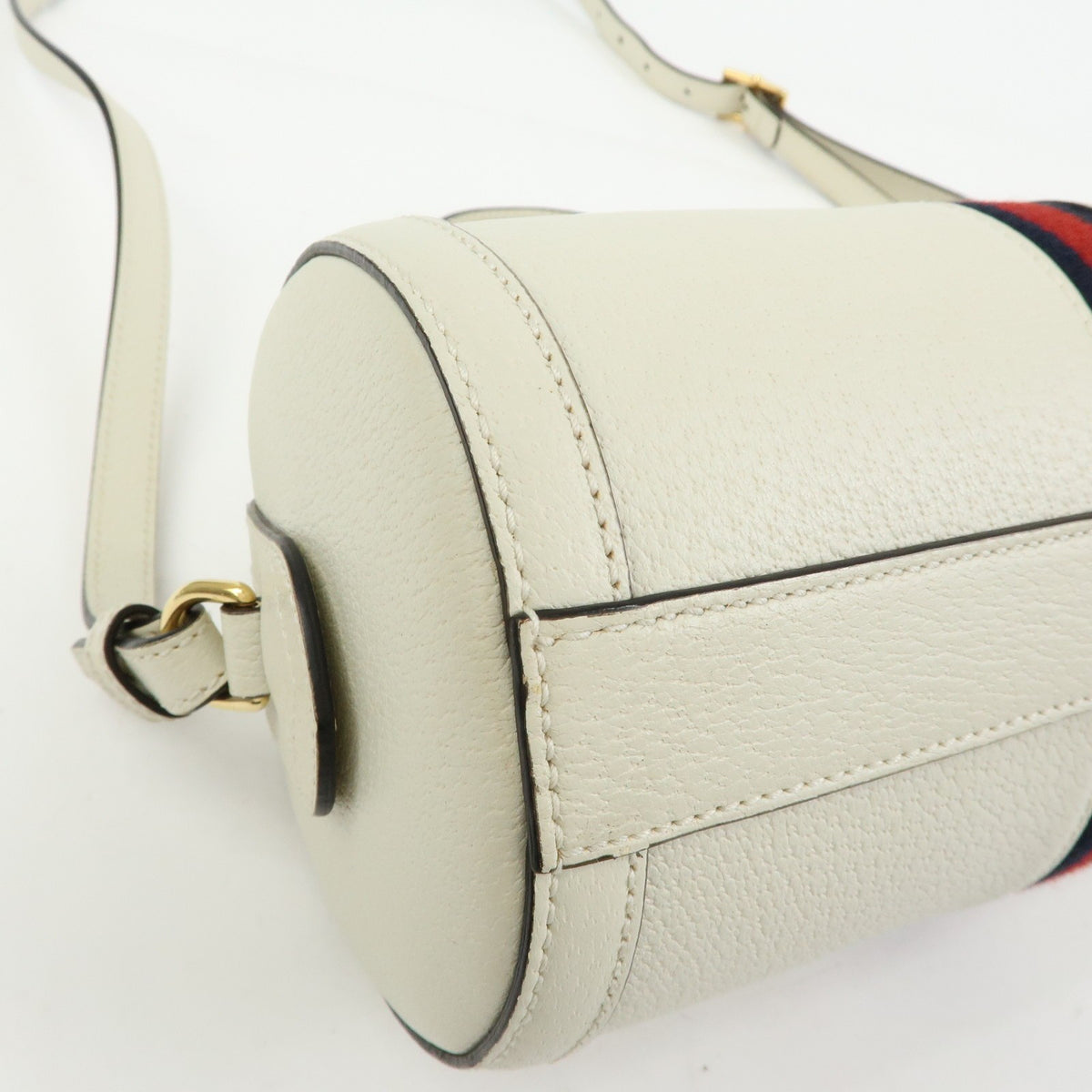 Gucci Ophidia Boston Leather White Leather Handbag (Pre-Owned)