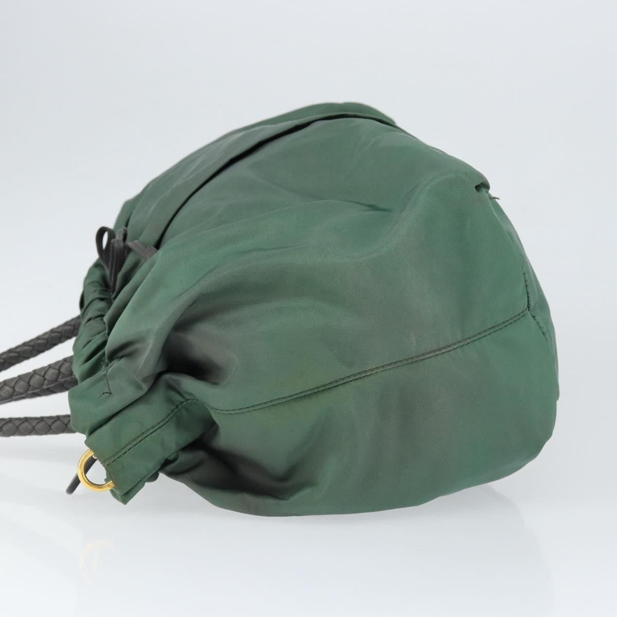 Prada Convertible Bow Tessuto Green Nylon Tote Bag Bag (Pre-Owned)