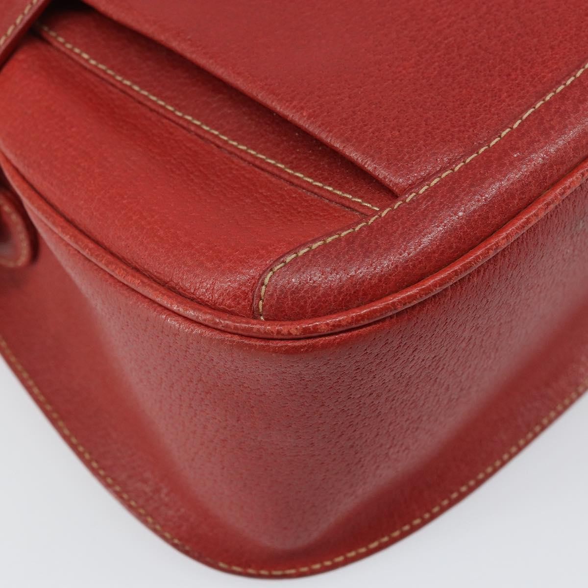 Gucci Vintage Leather Red Leather Shoulder Bag Bag (Pre-Owned)