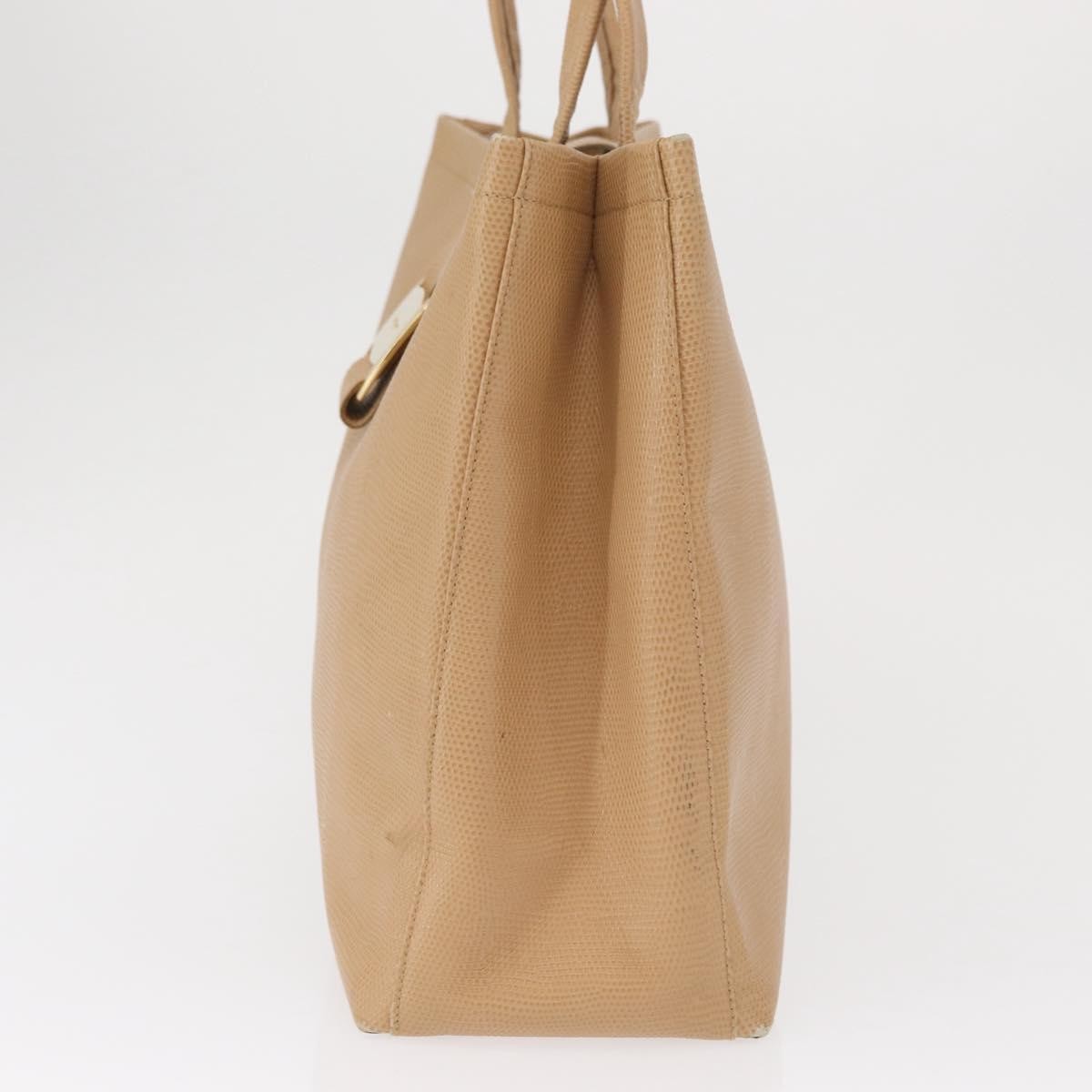 Salvatore Ferragamo Vala Tote Leather Beige Leather Tote Bag Bag (Pre-Owned)
