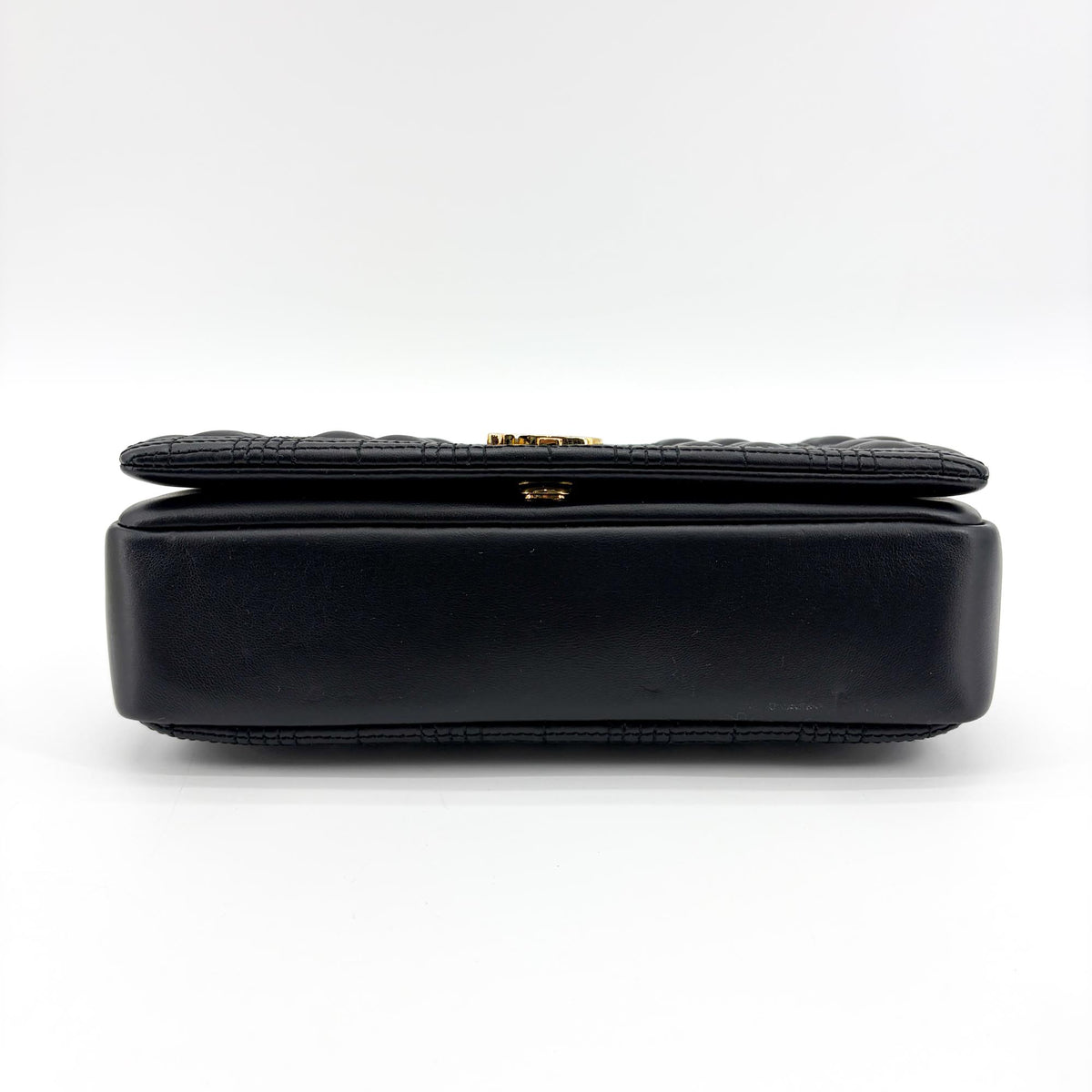 Burberry Lola Bum Quilted Lambskin Black Leather Handbag (Pre-Owned)