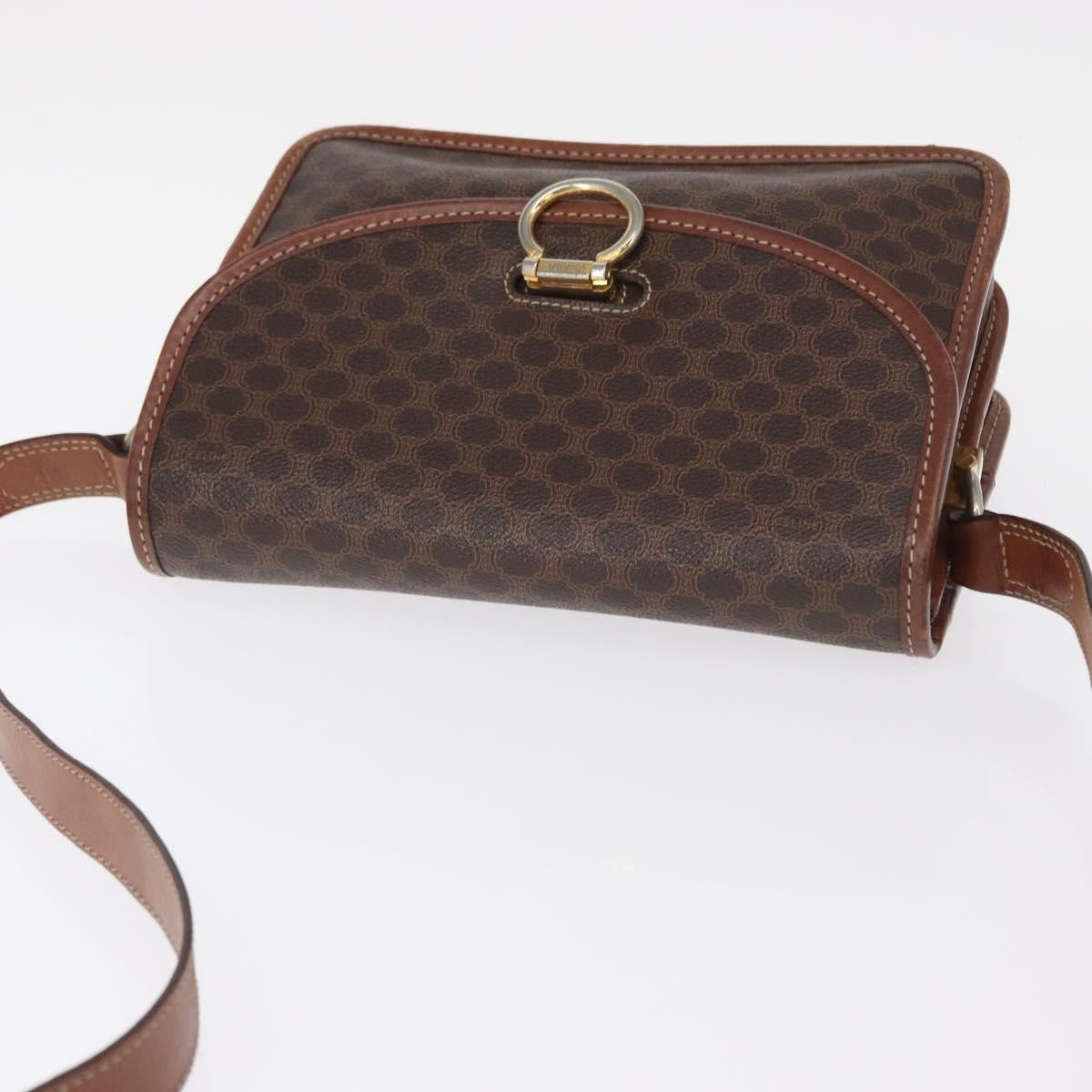 Celine Vintage Macadam Canvas Brown Canvas Shoulder Bag Bag (Pre-Owned)