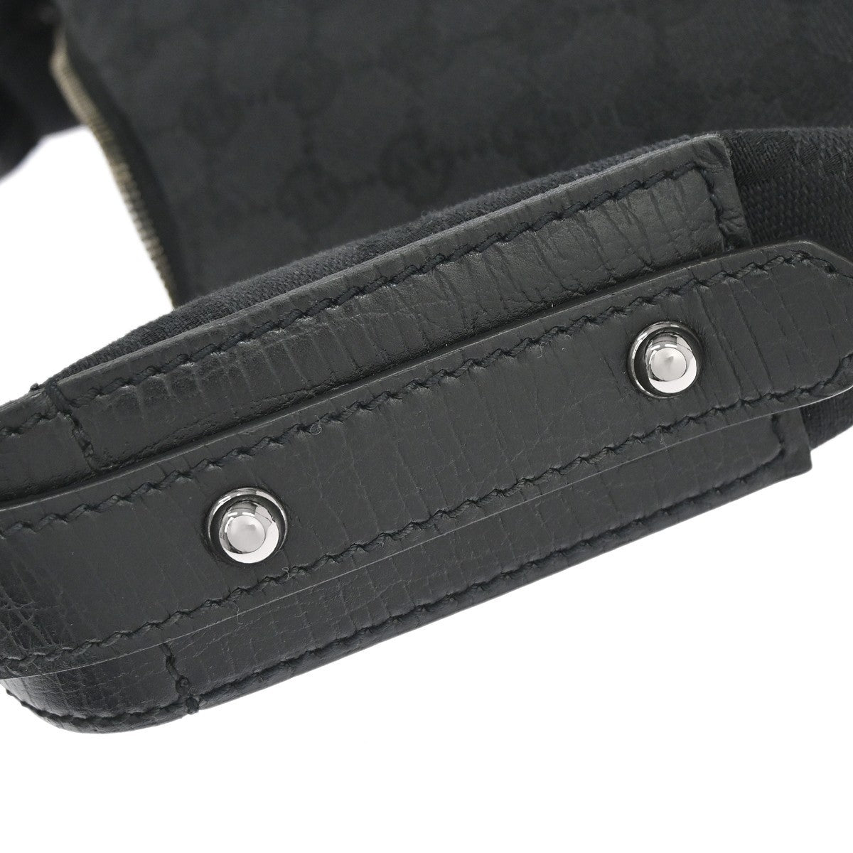 Gucci Horsebit Hobo Gg Canvas Black Canvas Handbag (Pre-Owned)