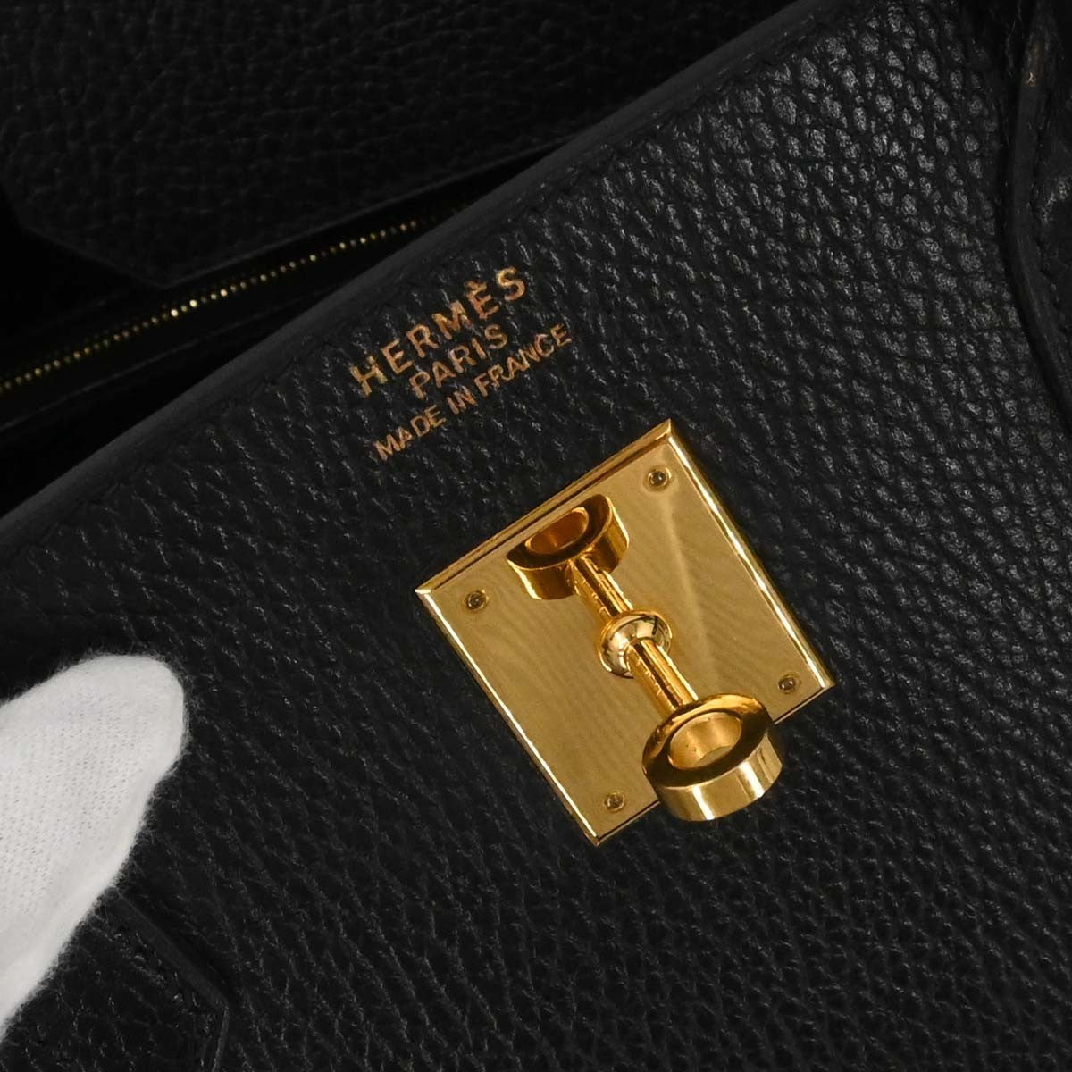 Hermes Birkin Black Ardennes With Gold Hardware Black Leather Handbag (Pre-Owned)