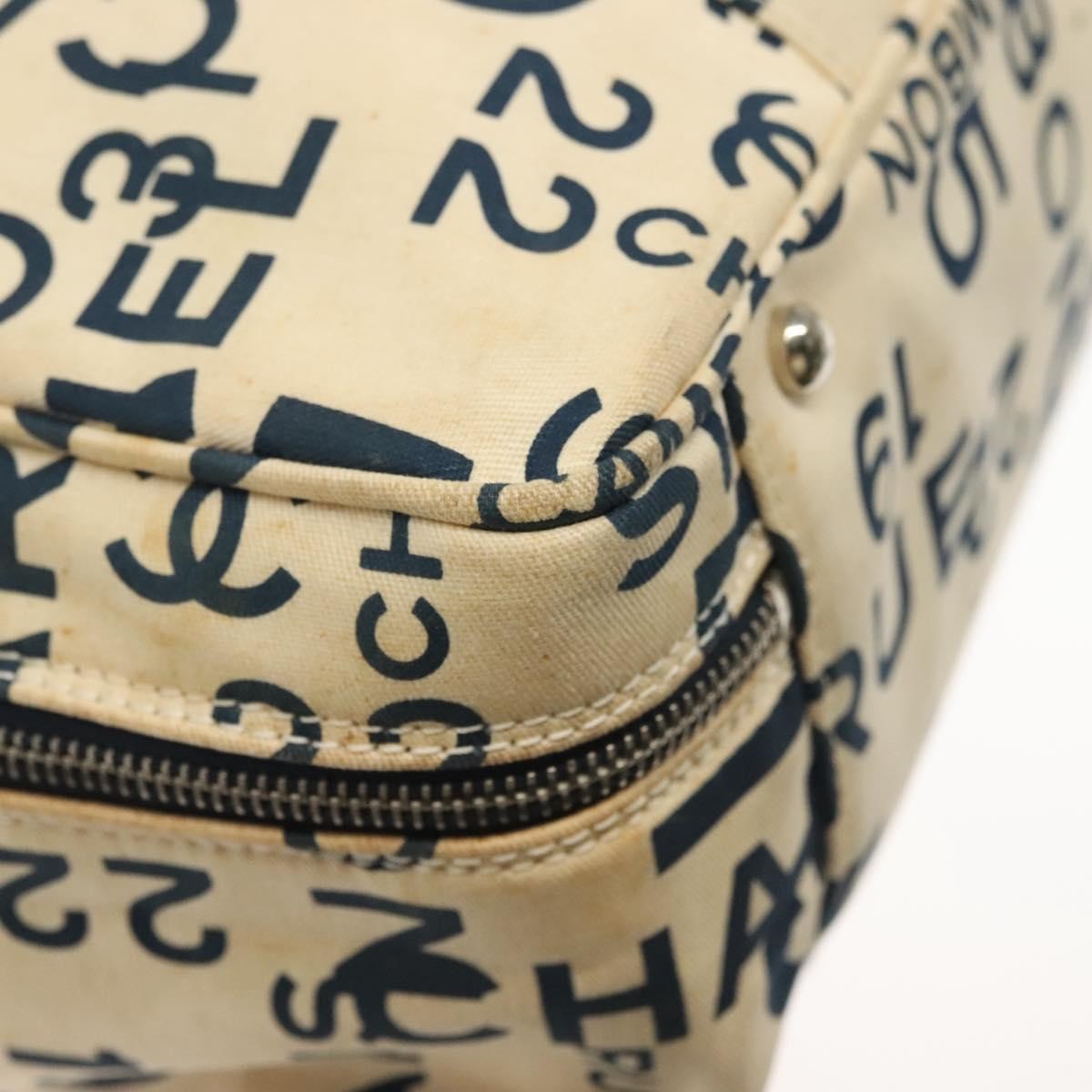 Chanel Cambon Canvas White Canvas Bag (Pre-Owned)