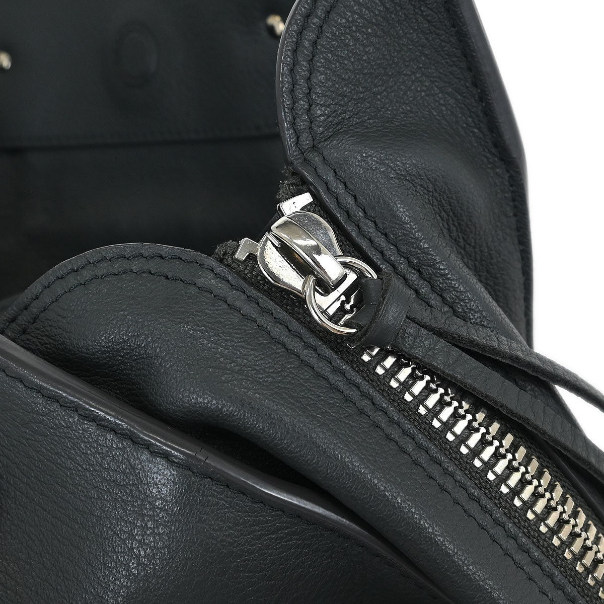 Balenciaga Papier A4 Zip Around Classic Studs Leather Gray Leather Tote Bag Bag (Pre-Owned)