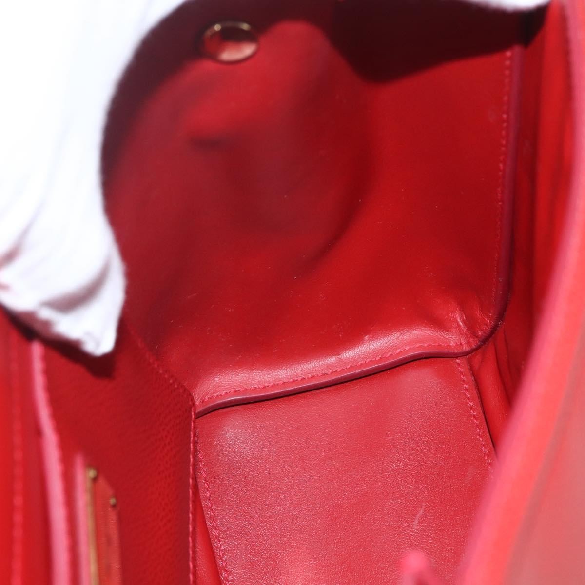 Salvatore Ferragamo Carrie Vara Saffiano Leather Red Leather Shoulder Bag Bag (Pre-Owned)