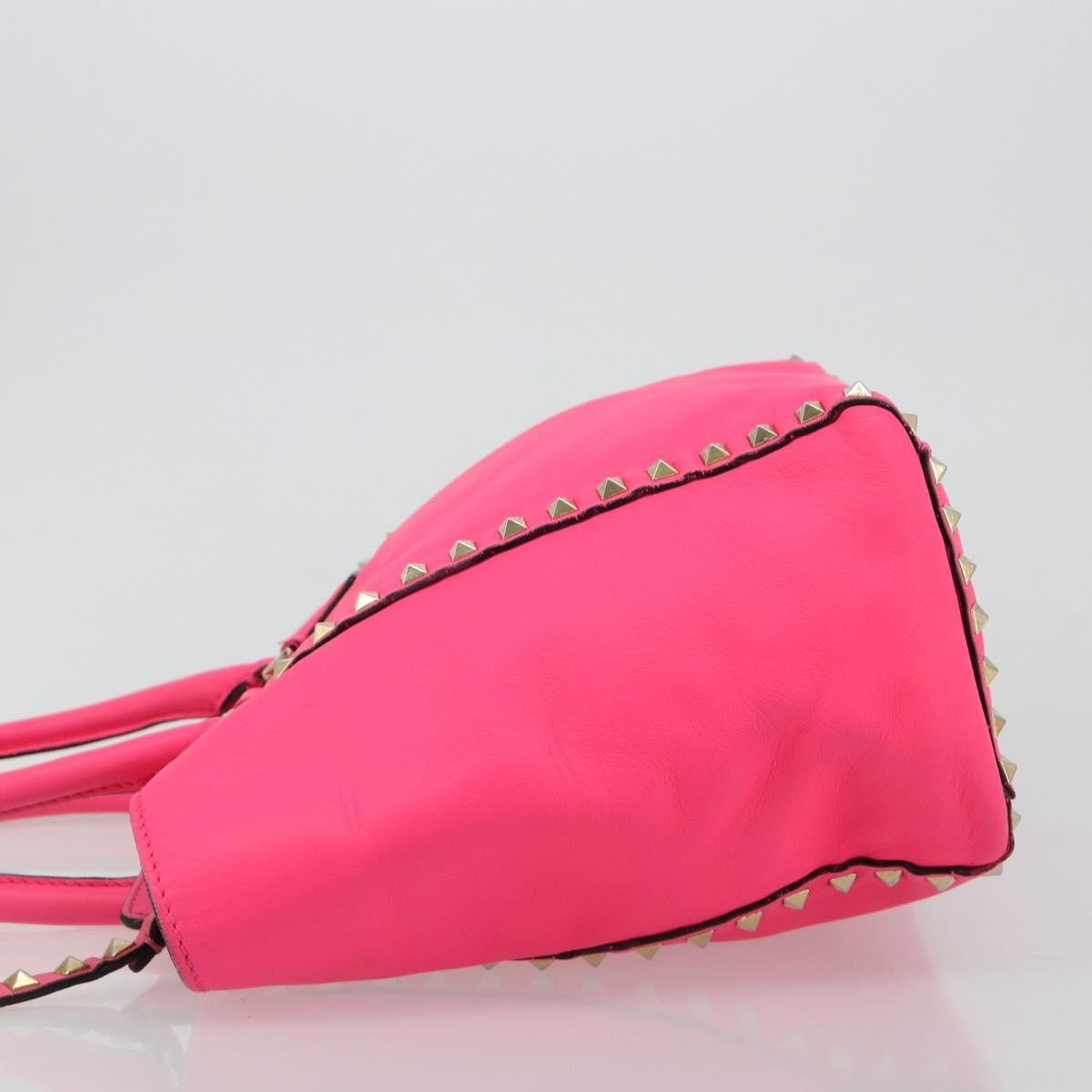 Valentino Garavani Rockstud Tote Soft Leather Pink Leather Tote Bag Bag (Pre-Owned)