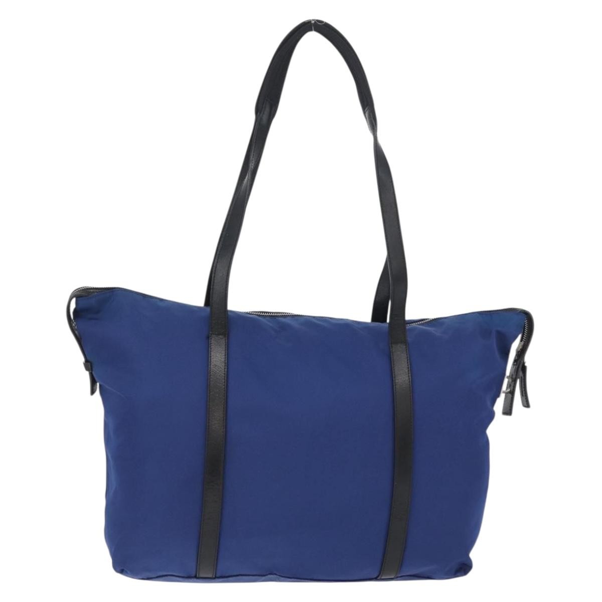 Prada Vintage Tote Tessuto Blue Nylon Tote Bag Bag (Pre-Owned)