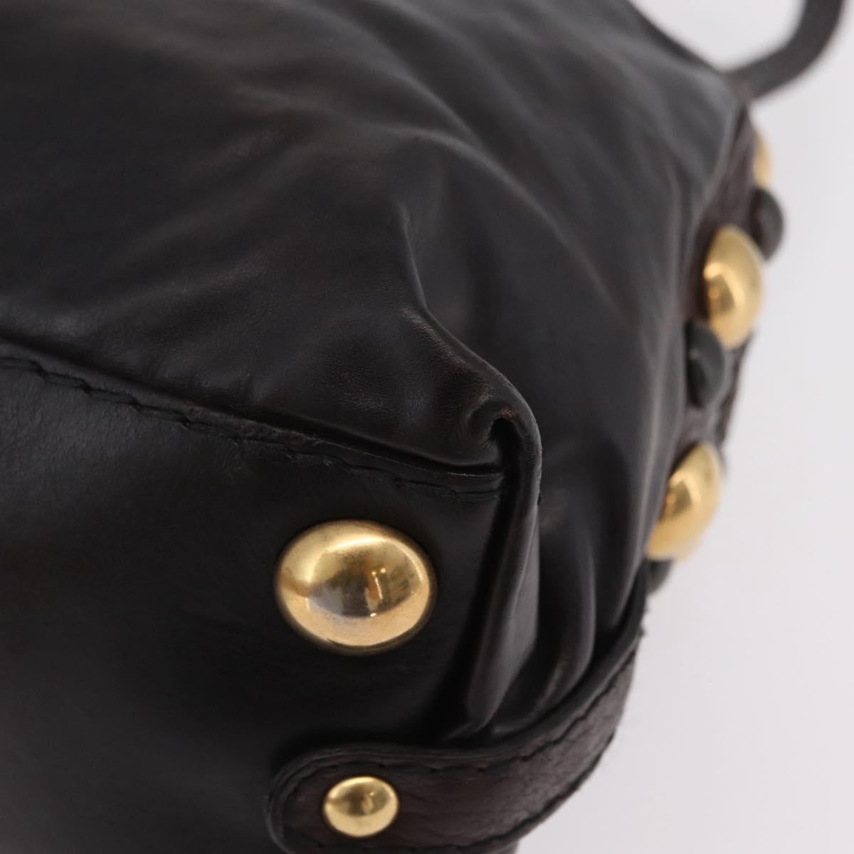 Gucci Babouska Heart Dome Satchel Leather Black Leather Handbag (Pre-Owned)