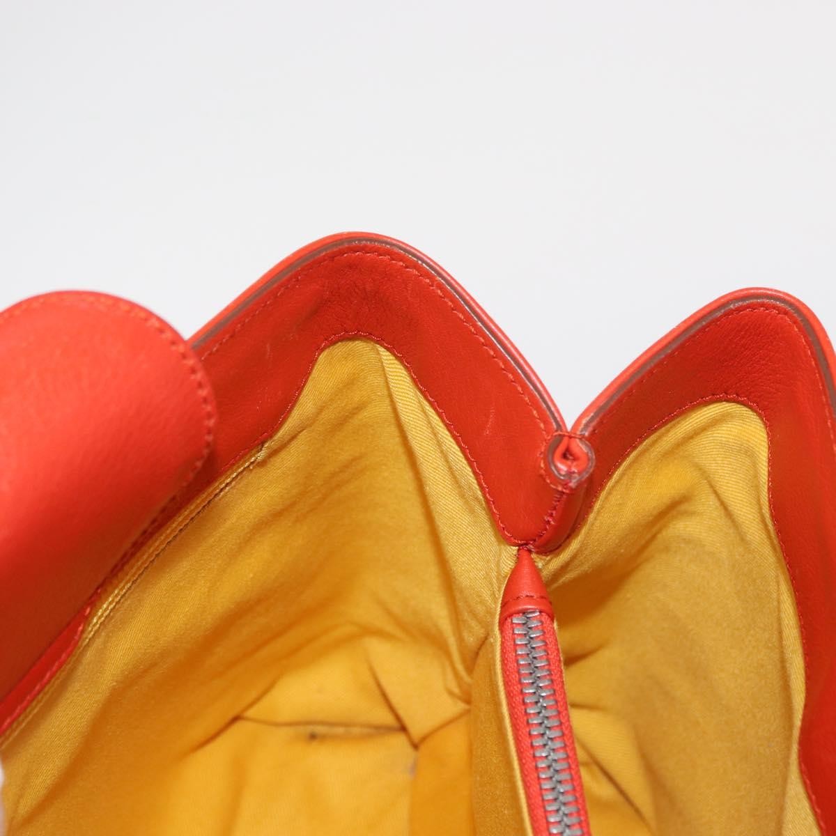 Salvatore Ferragamo Gancini Leather Orange Leather Handbag (Pre-Owned)