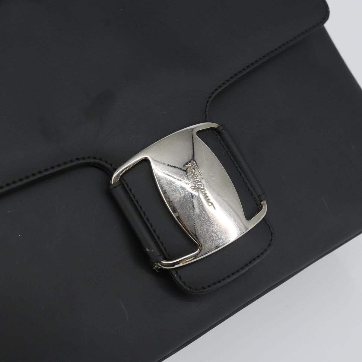 Salvatore Ferragamo Vala Leather Black Patent_Leather Shoulder Bag Bag (Pre-Owned)