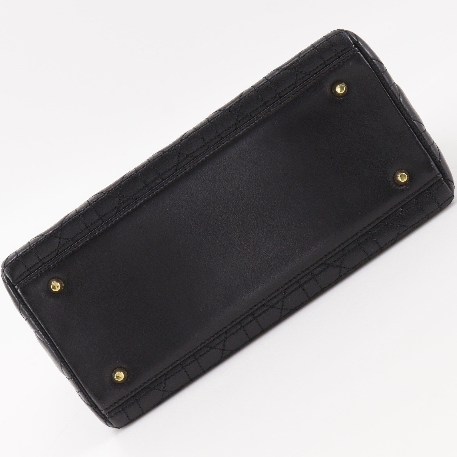 Christian Dior Lady Dior Cannage Black Leather Handbag (Pre-Owned)