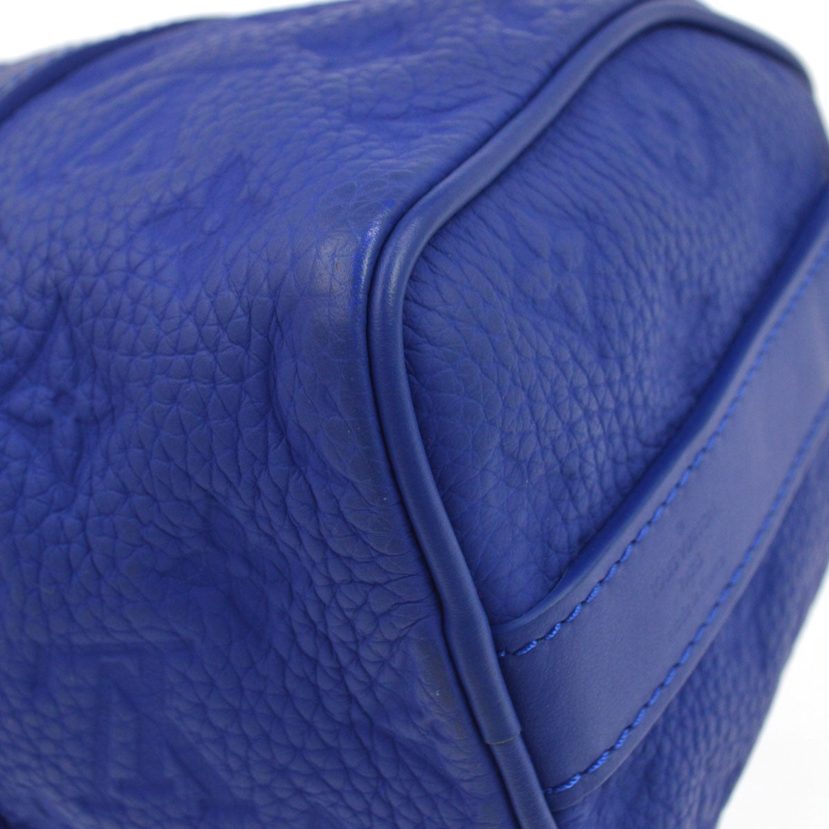 Louis Vuitton Keepall Bandouliere Monogram Taurillon Leather Blue Leather Travel Bag Bag (Pre-Owned)