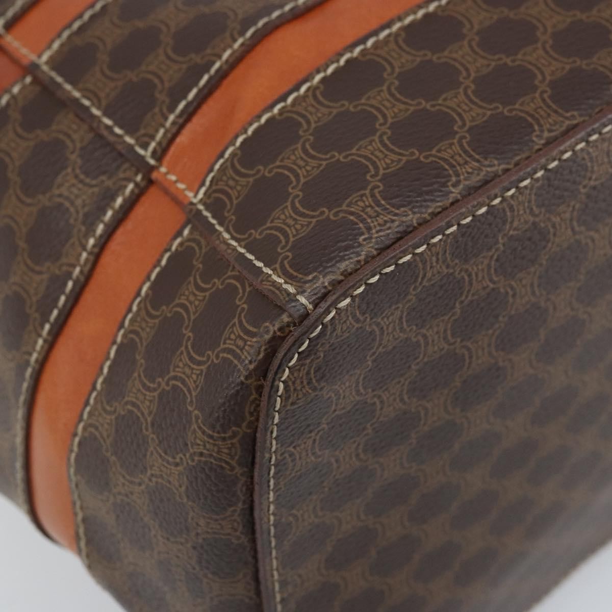 Celine Vintage Macadam Canvas And Leather Brown Canvas Backpack Bag (Pre-Owned)