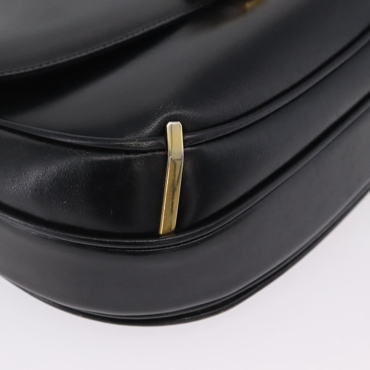 Celine Shoulder Leather Black Leather Shoulder Bag Bag (Pre-Owned)