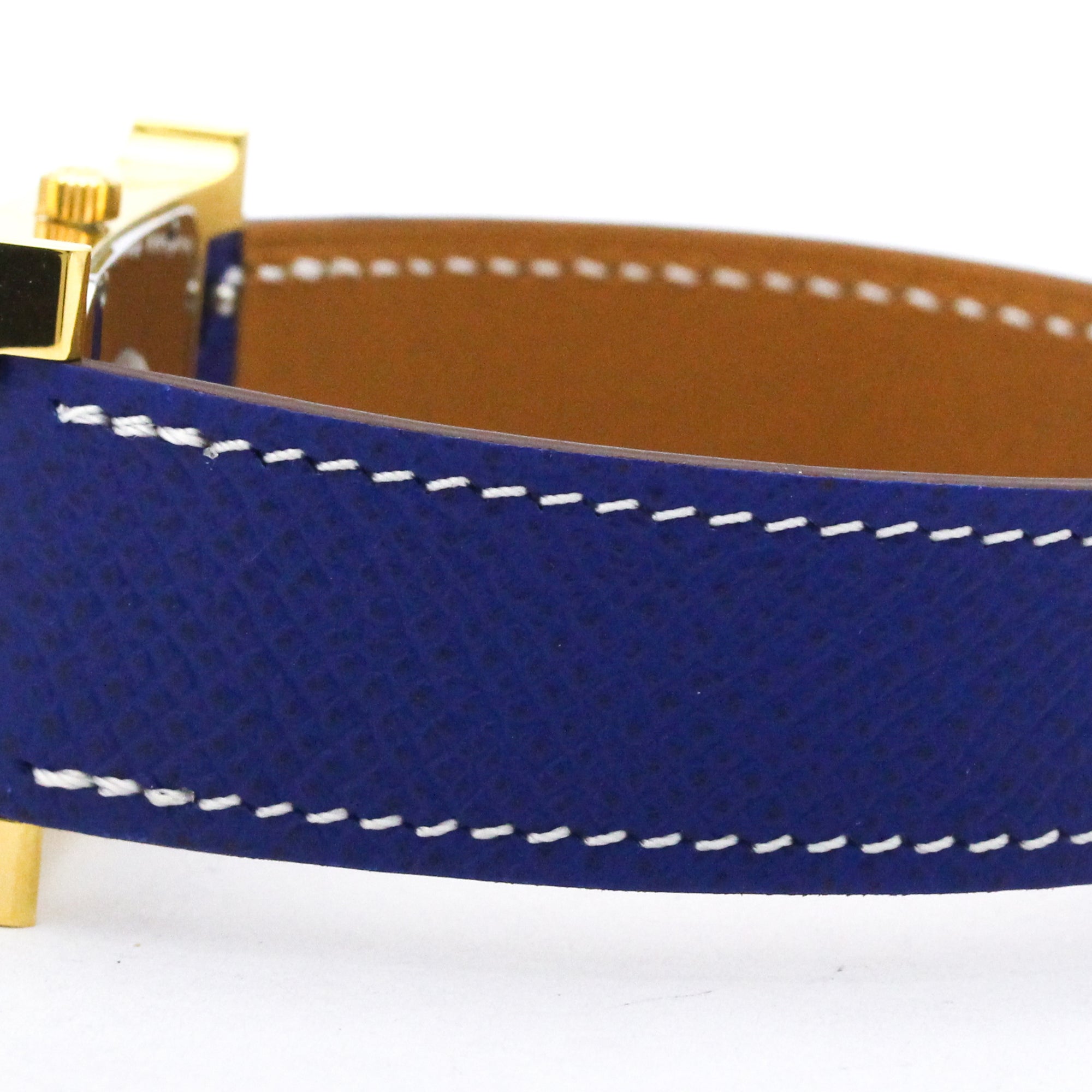 Hermes Heure H Quartz Stainless Steel And Leather Watch (Pre-Owned)