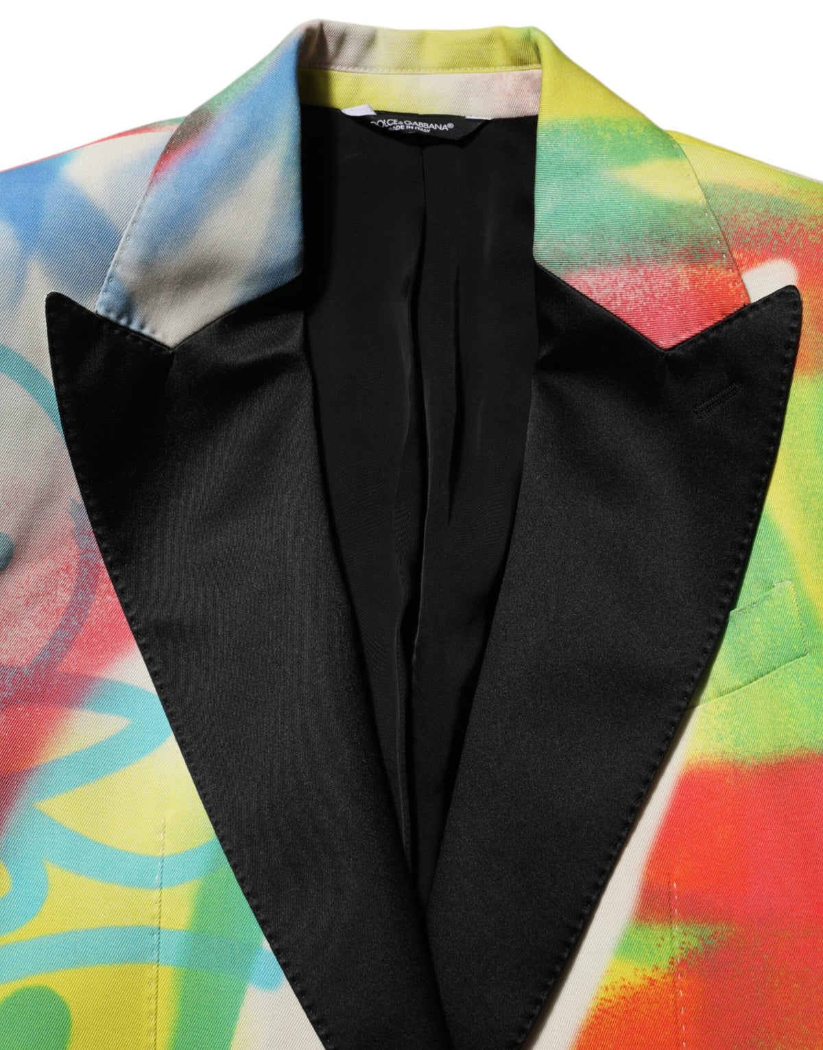Dolce & Gabbana Multicolor Graffiti SICILIA 1 Button Men Suit Men's Blazer