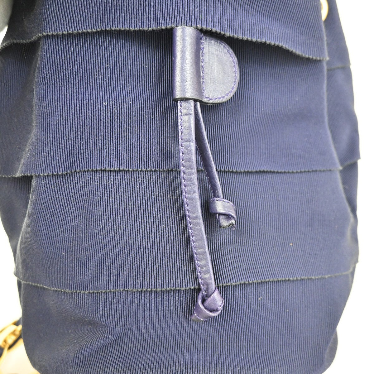 Salvatore Ferragamo Vara Chain Canvas Purple Canvas Backpack Bag (Pre-Owned)