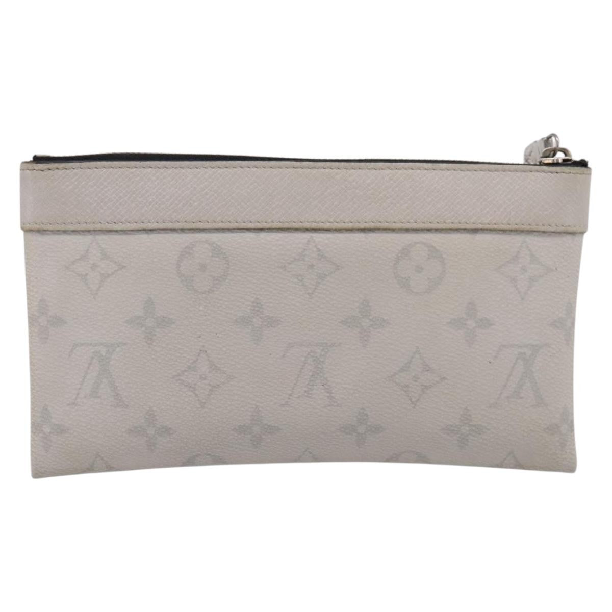 Louis Vuitton Discovery Pochette Monogram Taigarama White Canvas Clutche & Pouche Bag (Pre-Owned)