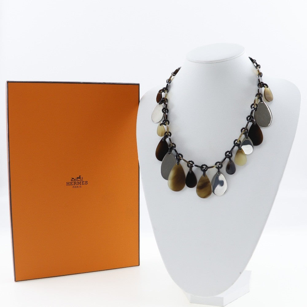 Hermes Necklace Buffalo Horn And Horn Brown Horn Jewelry (Pre-Owned)