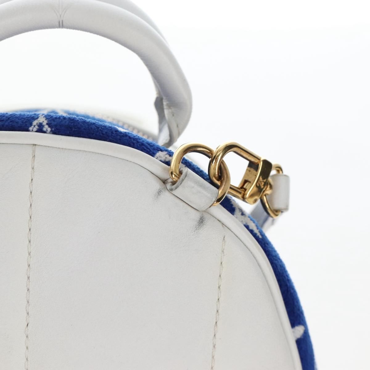 Louis Vuitton Palm Springs Lv Match Monogram Jacquard Velvet Blue Canvas Backpack Bag (Pre-Owned)