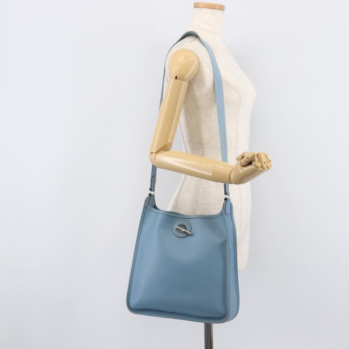 Hermes Vespa Courchevel Blue Leather Shoulder Bag Bag (Pre-Owned)