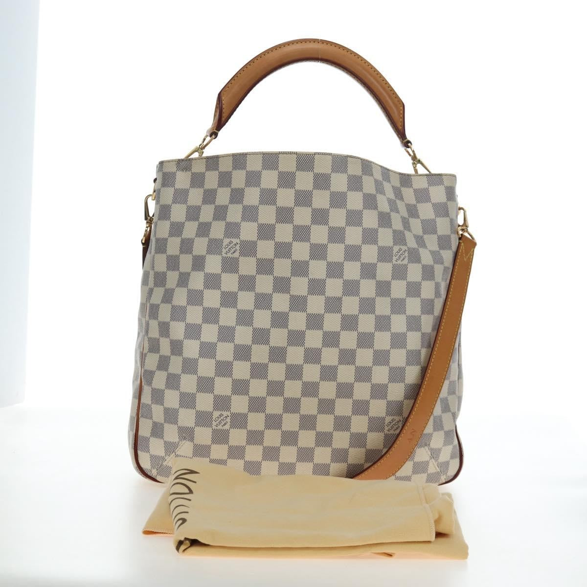 Louis Vuitton Soffi Damier Ebene White Canvas Handbag (Pre-Owned)
