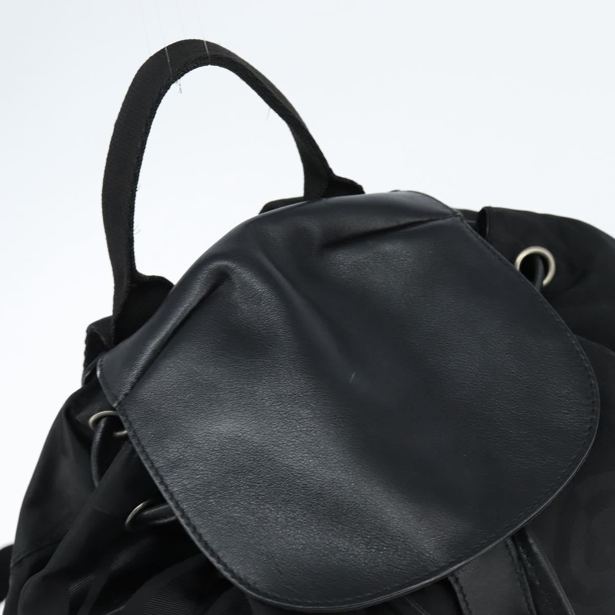 Salvatore Ferragamo Flap Buckle Printed Neoprene Black Nylon Backpack Bag (Pre-Owned)