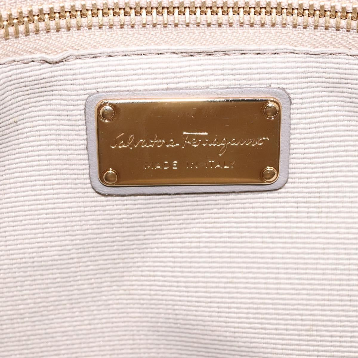 Salvatore Ferragamo Vala Leather Gray Leather Handbag (Pre-Owned)