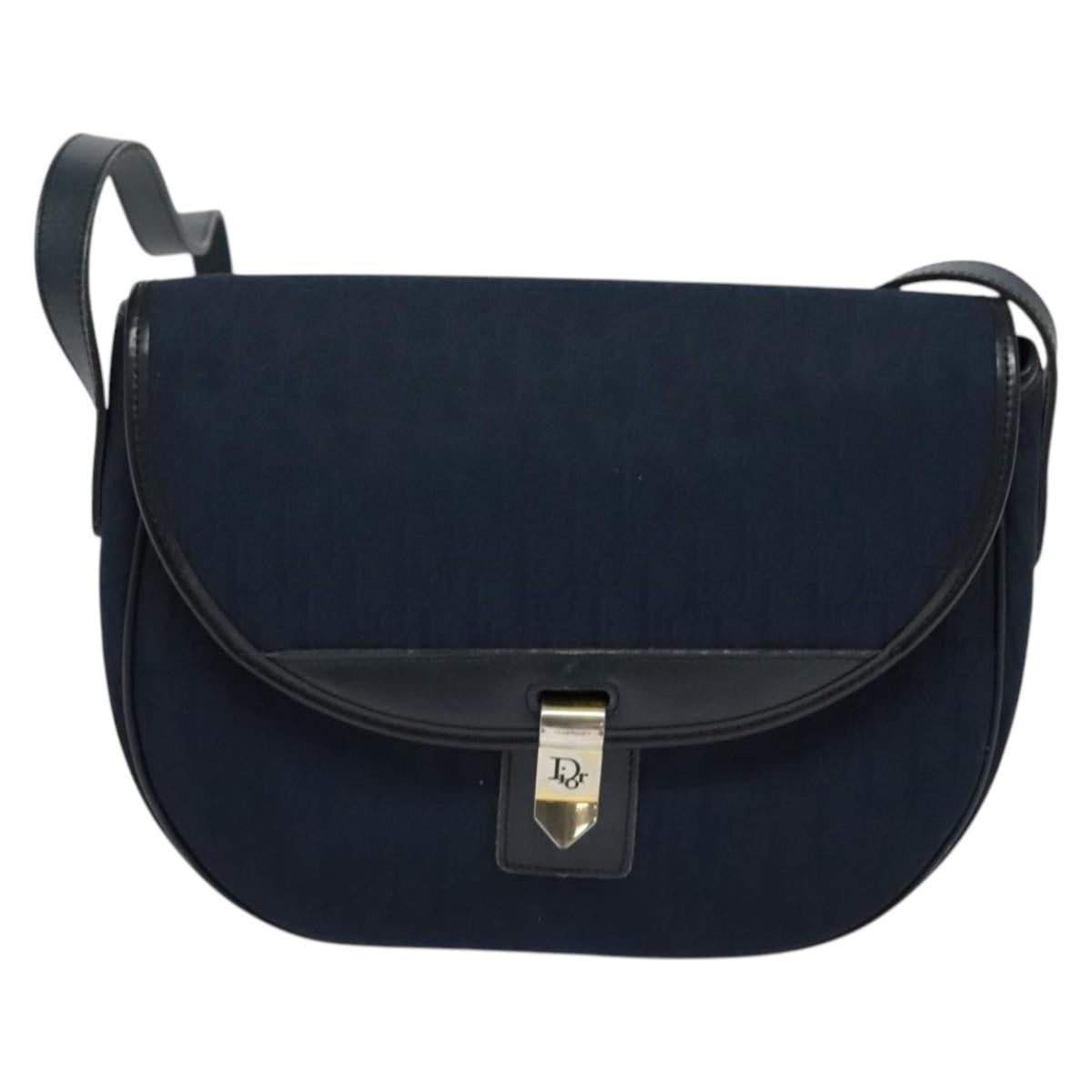 Christian Dior Vintage Trotter Canvas Navy Canvas Shoulder Bag Bag (Pre-Owned)