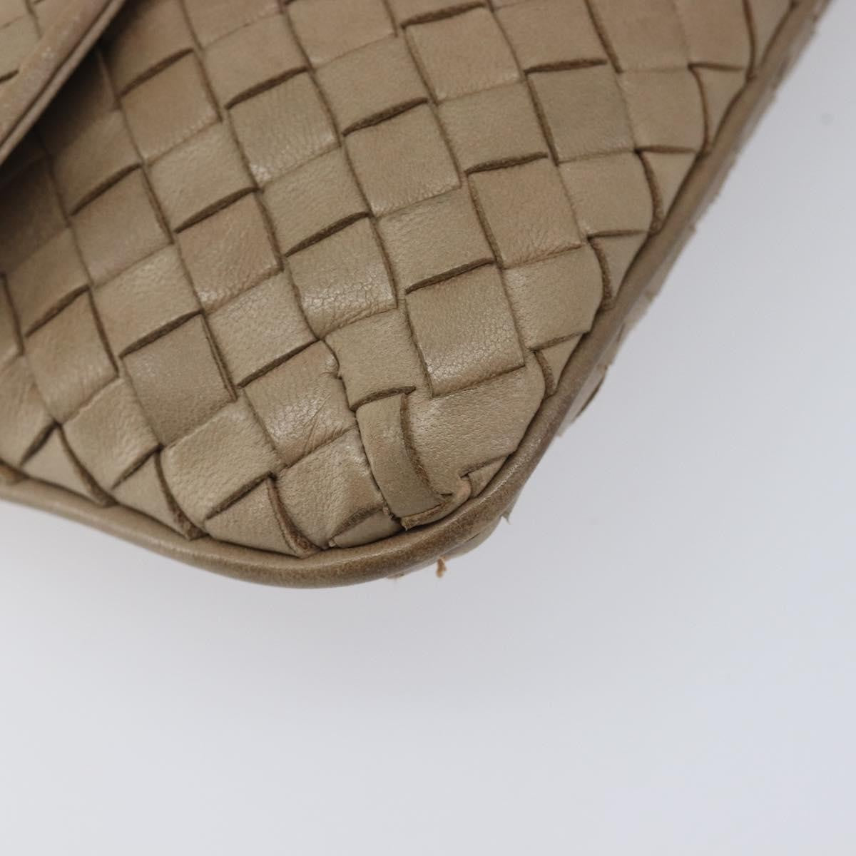 Bottega Veneta Tassel Flap Intrecciato Nappa Beige Leather Crossbody Bag Bag (Pre-Owned)